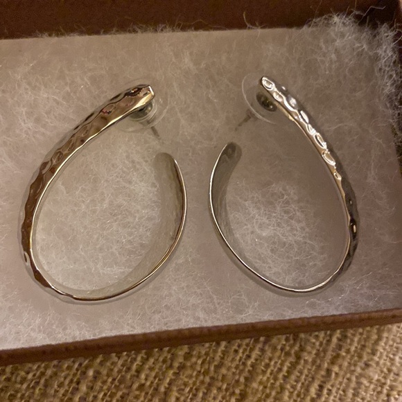 NWOT Inspiranza Designs Sterling Silver Hoop Earrings - Picture 3 of 4